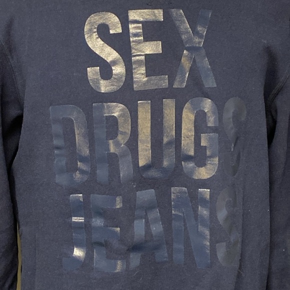 PRPS Dark Blue Crewneck Sweater with Bold Blue Text (sz 2XL) - Picture 4 of 5